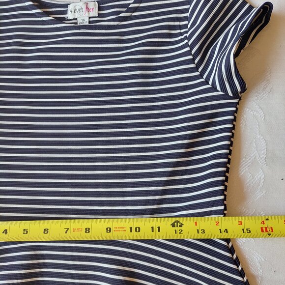4 Ever Free Black/White Striped Flare Fit Stretchy Mini Dress, Girls 16/W XS - Picture 6 of 8